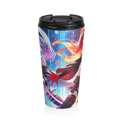 Galactic Samurai Princess Stainless Steel Travel Mug – 15oz