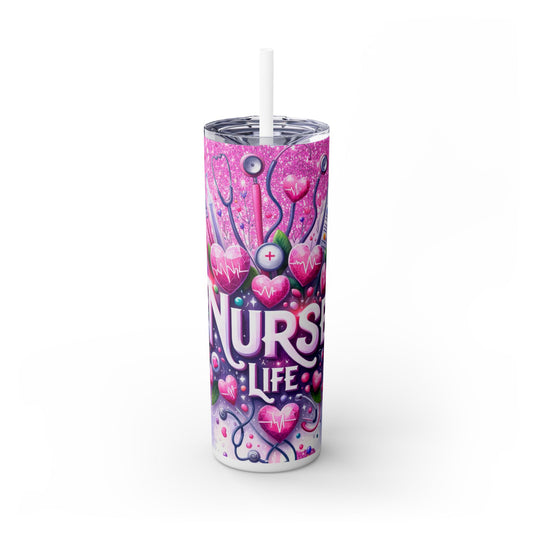 Nurse Life - SleekSip Skinny 20oz Tumbler with Straw