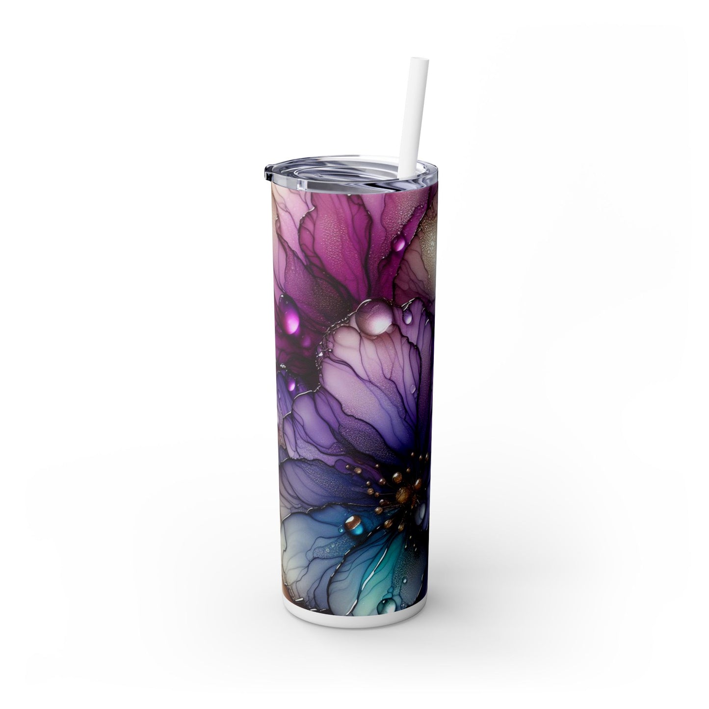 Electric Flowers - SleekSip Skinny 20oz Tumbler with Straw