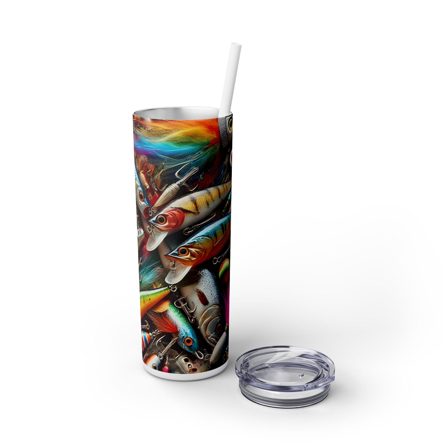 3D Fish Tackle - SleekSip Skinny 20oz Tumbler with Straw