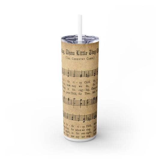 No Sparkles Christmas Music Notes - SleekSip Skinny 20oz Tumbler with Straw