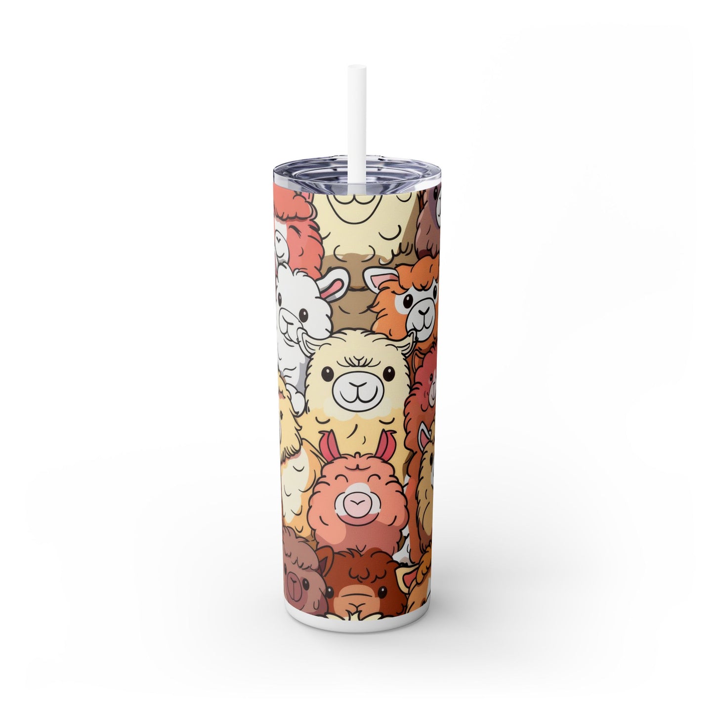 Cute Alpaca - SleekSip Skinny 20oz Tumbler with Straw