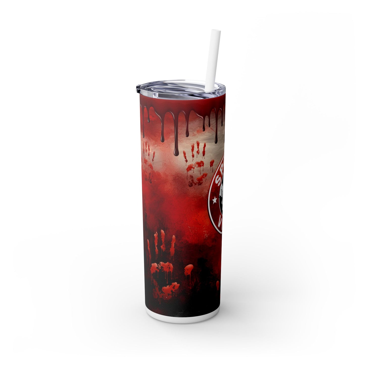 Bloody Red Spooky Vibes - SleekSip Skinny 20oz Tumbler with Straw