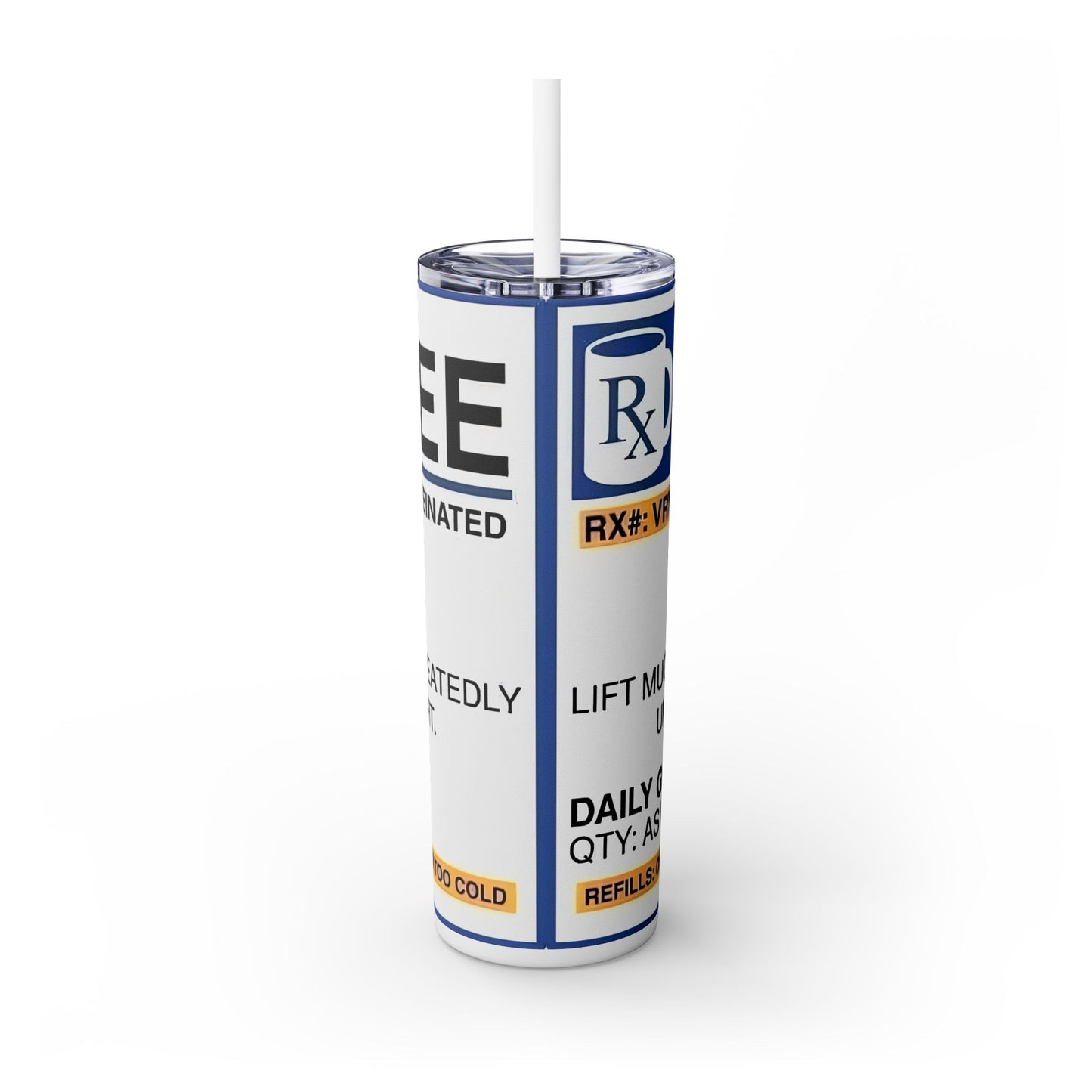 RX Coffee Full Size - SleekSip Skinny 20oz Tumbler with Straw