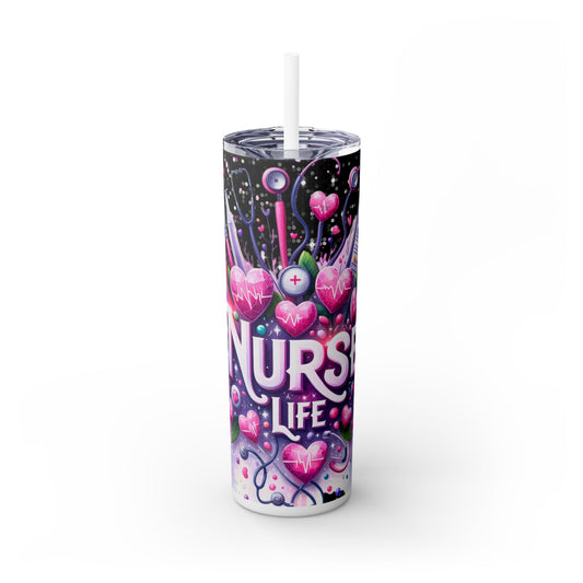 Nurse Life - SleekSip Skinny 20oz Tumbler with Straw