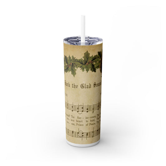 No Sparkles Christmas Music Notes - SleekSip Skinny 20oz Tumbler with Straw