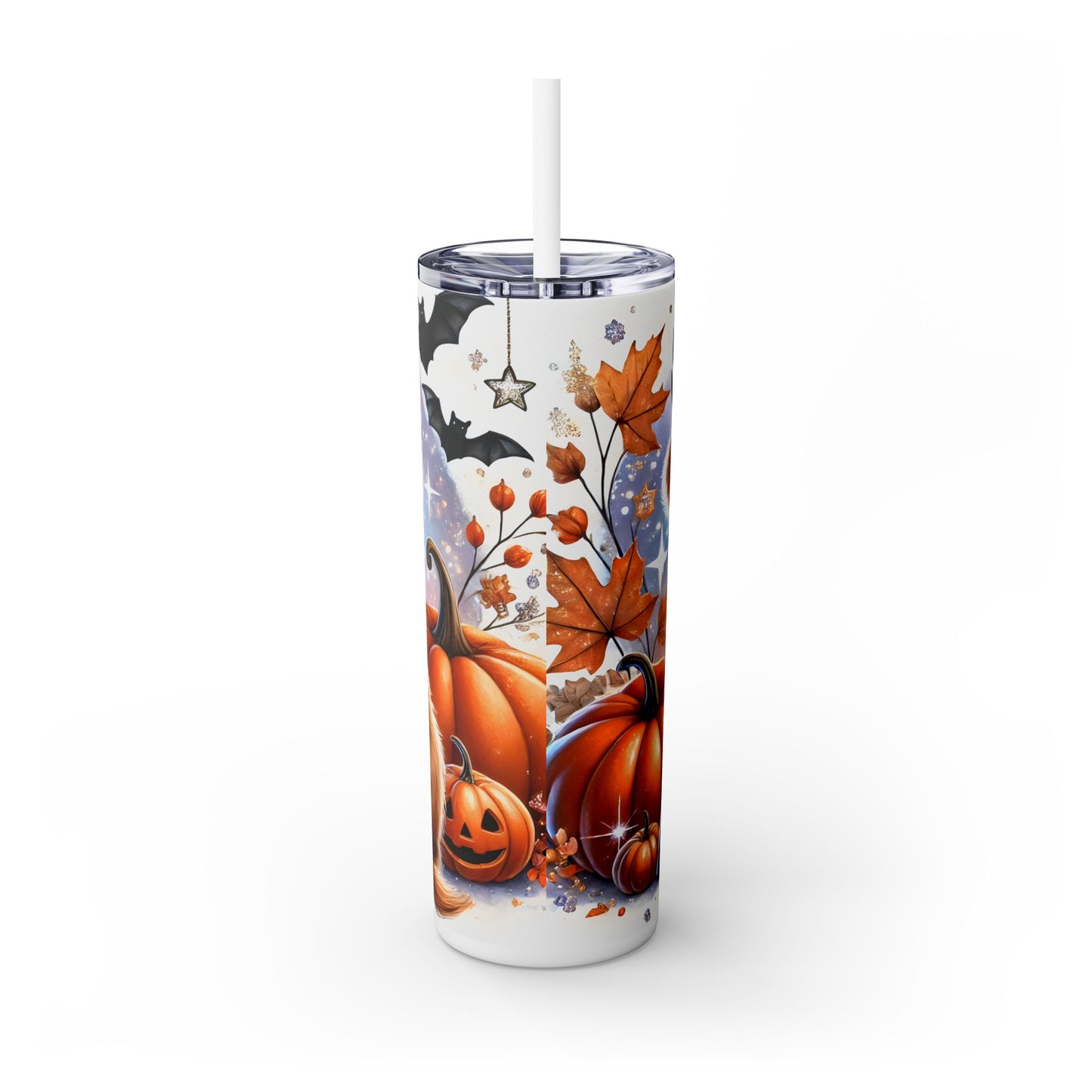 Cute Halloween Cow - SleekSip Skinny 20oz Tumbler with Straw