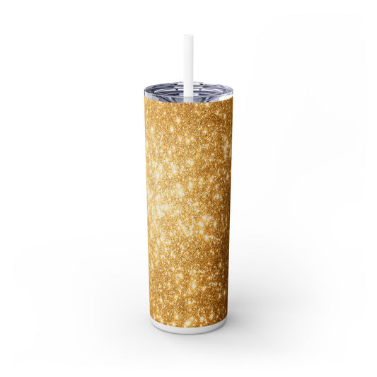 Gold Sparkles - SleekSip Skinny 20oz Tumbler with Straw