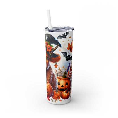 Cute Halloween Cow - SleekSip Skinny 20oz Tumbler with Straw