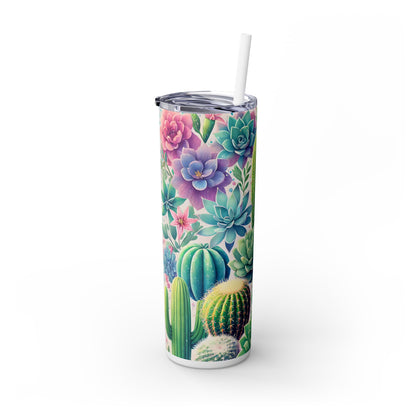 Cactus Flowers - SleekSip Skinny 20oz Tumbler with Straw