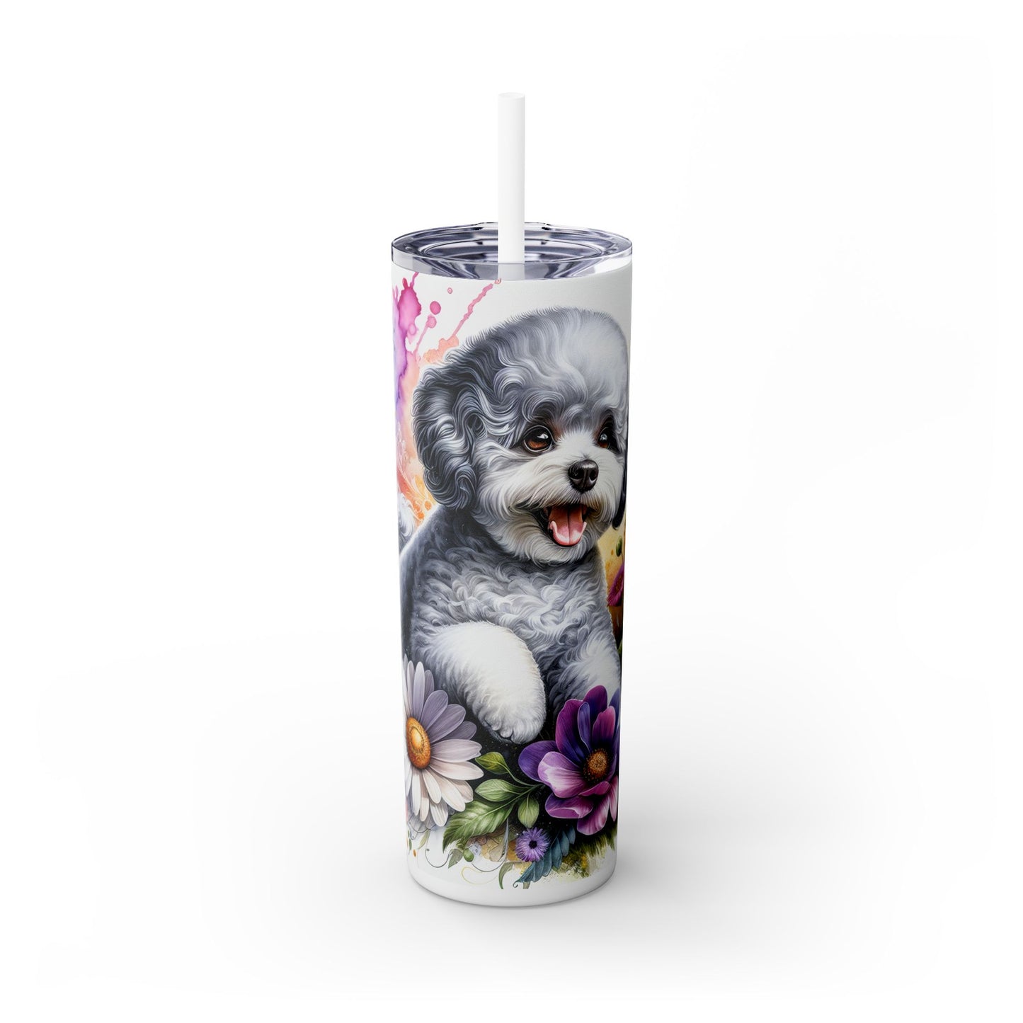 Bichon Frise - SleekSip Skinny 20oz Tumbler with Straw