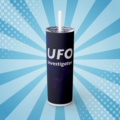 UFO Investigator (Multi-Colored) Skinny Tumbler with Straw – 20oz