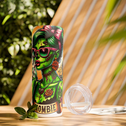 Tatted Zombie Mom - SleekSip Skinny 20oz Tumbler with Straw