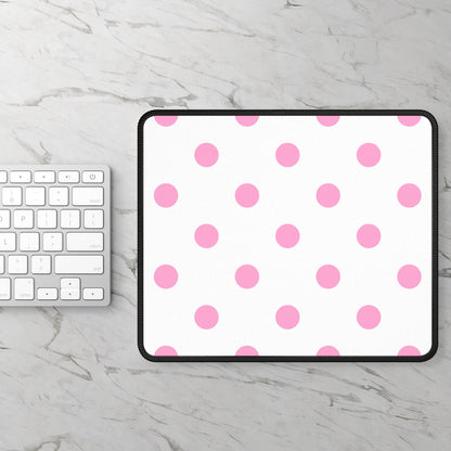 Pretty in Pink Polka Dot Mouse Pad – A Splash of Fun for Your Desk