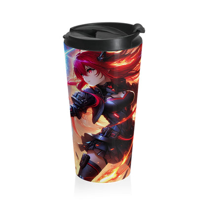 Anime Warrior Princess Stainless Steel Travel Mug – 15oz