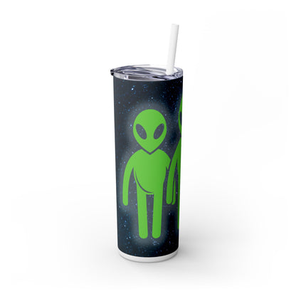 Glowing Alien - SleekSip Skinny 20oz Tumbler with Straw