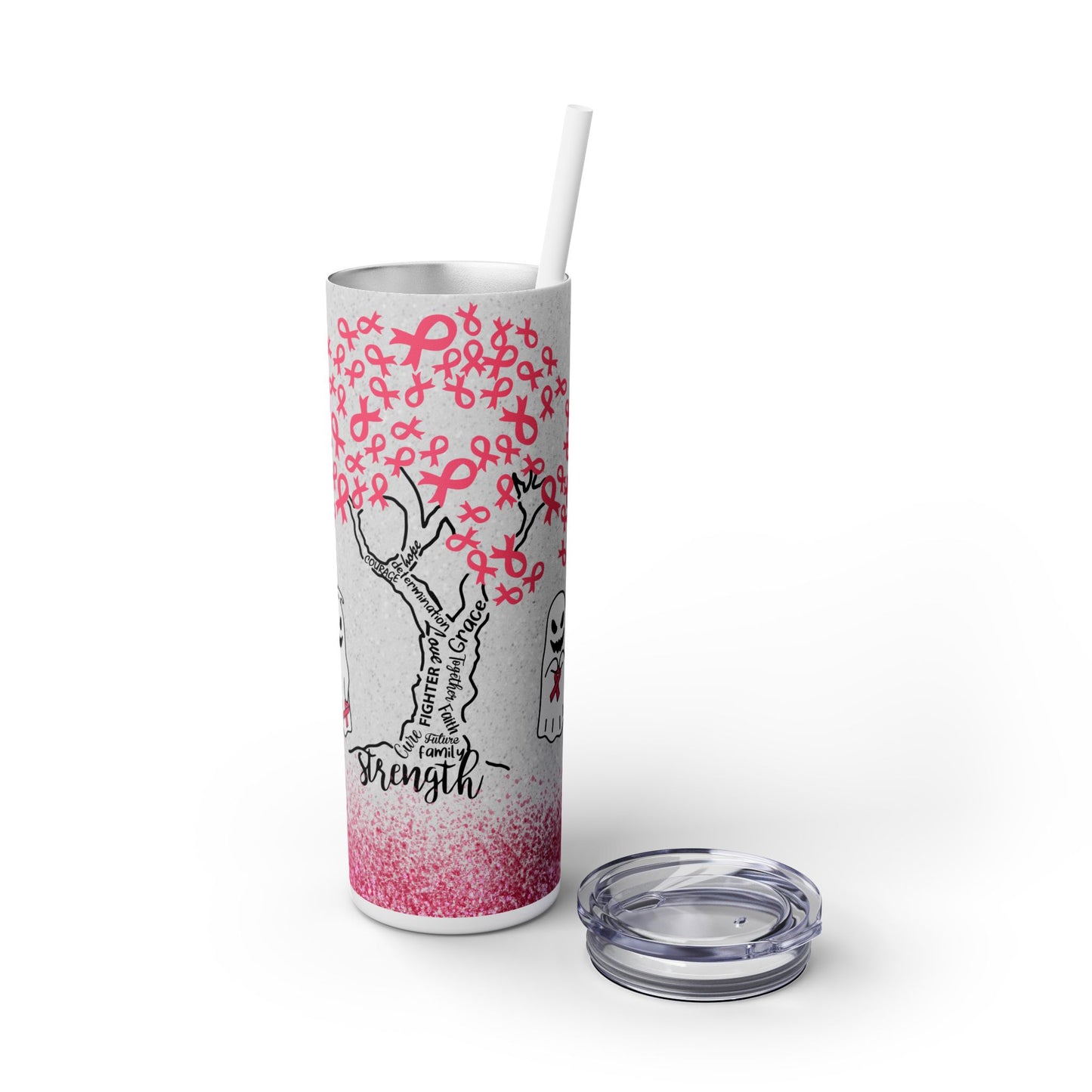 Ghost Cancer - SleekSip Skinny 20oz Tumbler with Straw