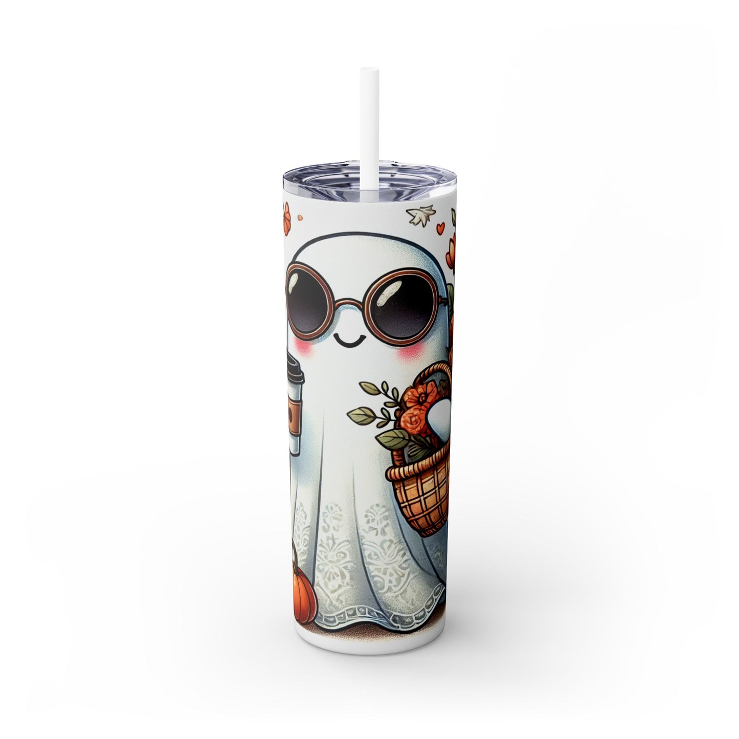 Cute Ghost - SleekSip Skinny 20oz Tumbler with Straw