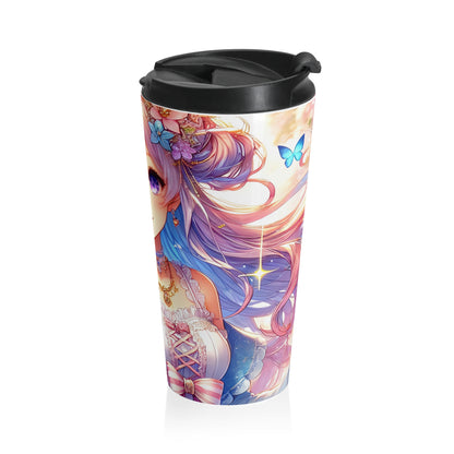 Radiant Anime Princess Stainless Steel Travel Mug – 15oz