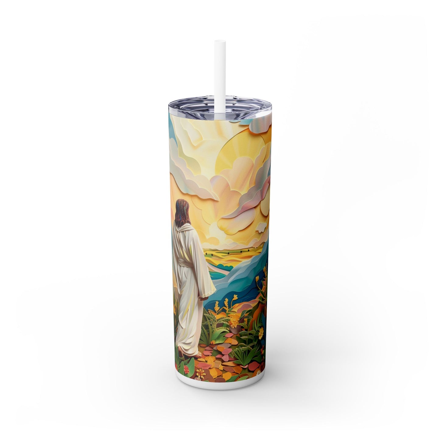 Jesus Sunrise - SleekSip Skinny 20oz Tumbler with Straw