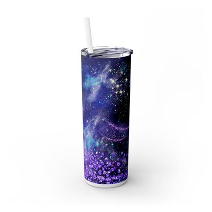 Blue Purple Glitter - SleekSip Skinny 20oz Tumbler with Straw