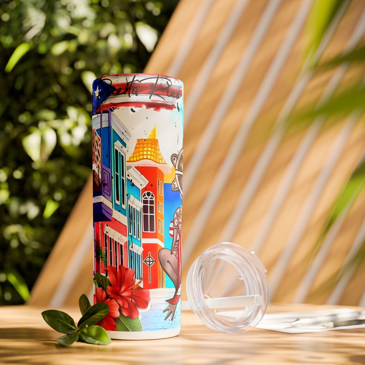 Puerto Rico - SleekSip Skinny 20oz Tumbler with Straw