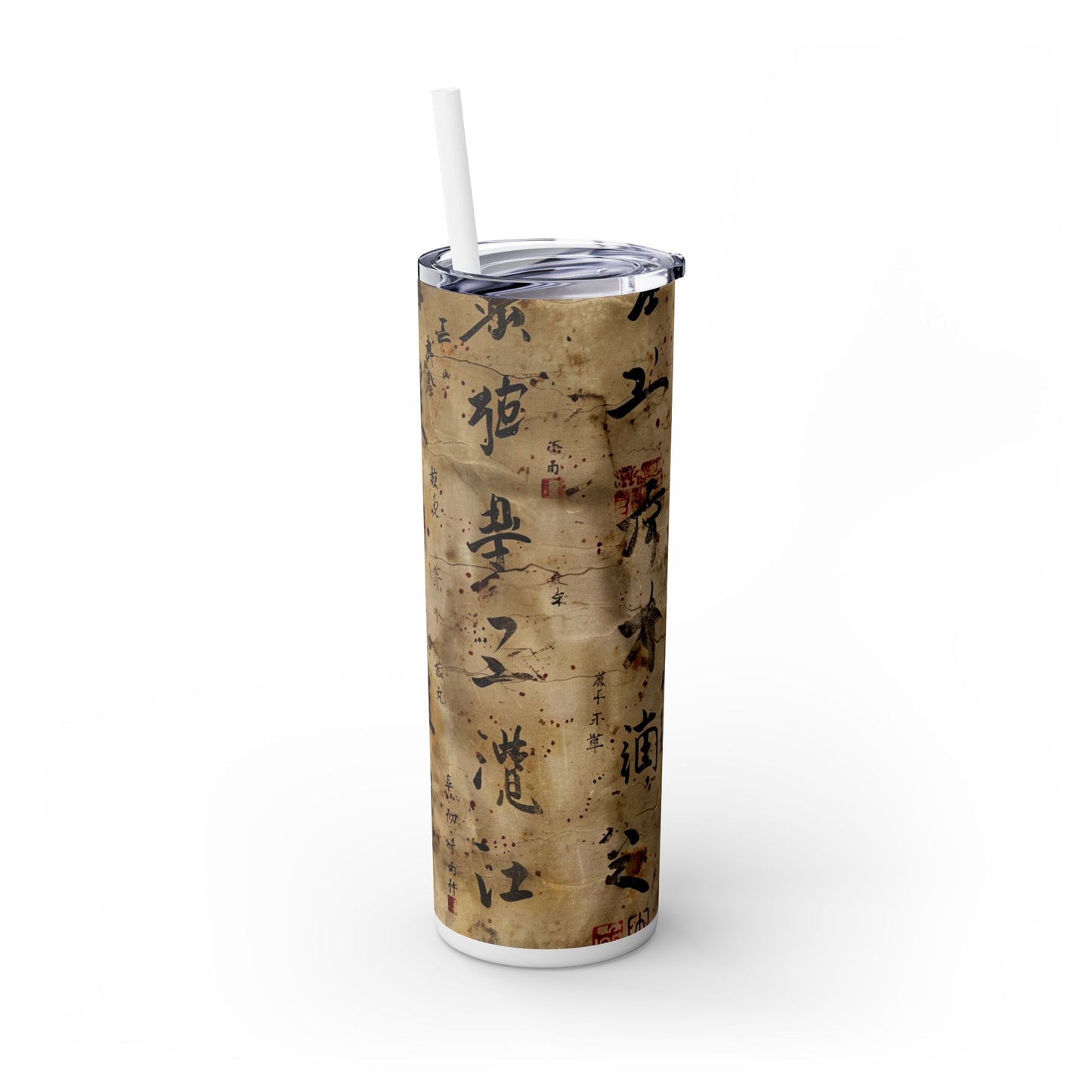 Ancient Japanese Writing - SleekSip Skinny 20oz Tumbler with Straw