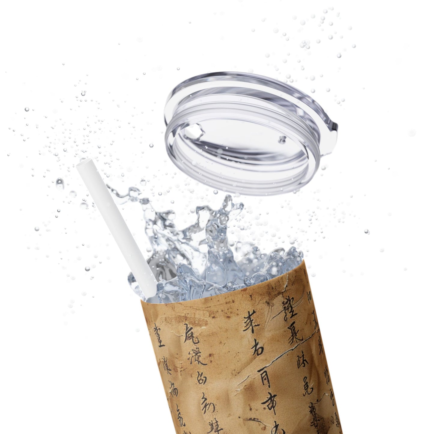 Ancient Japanese Writing - SleekSip Skinny 20oz Tumbler with Straw