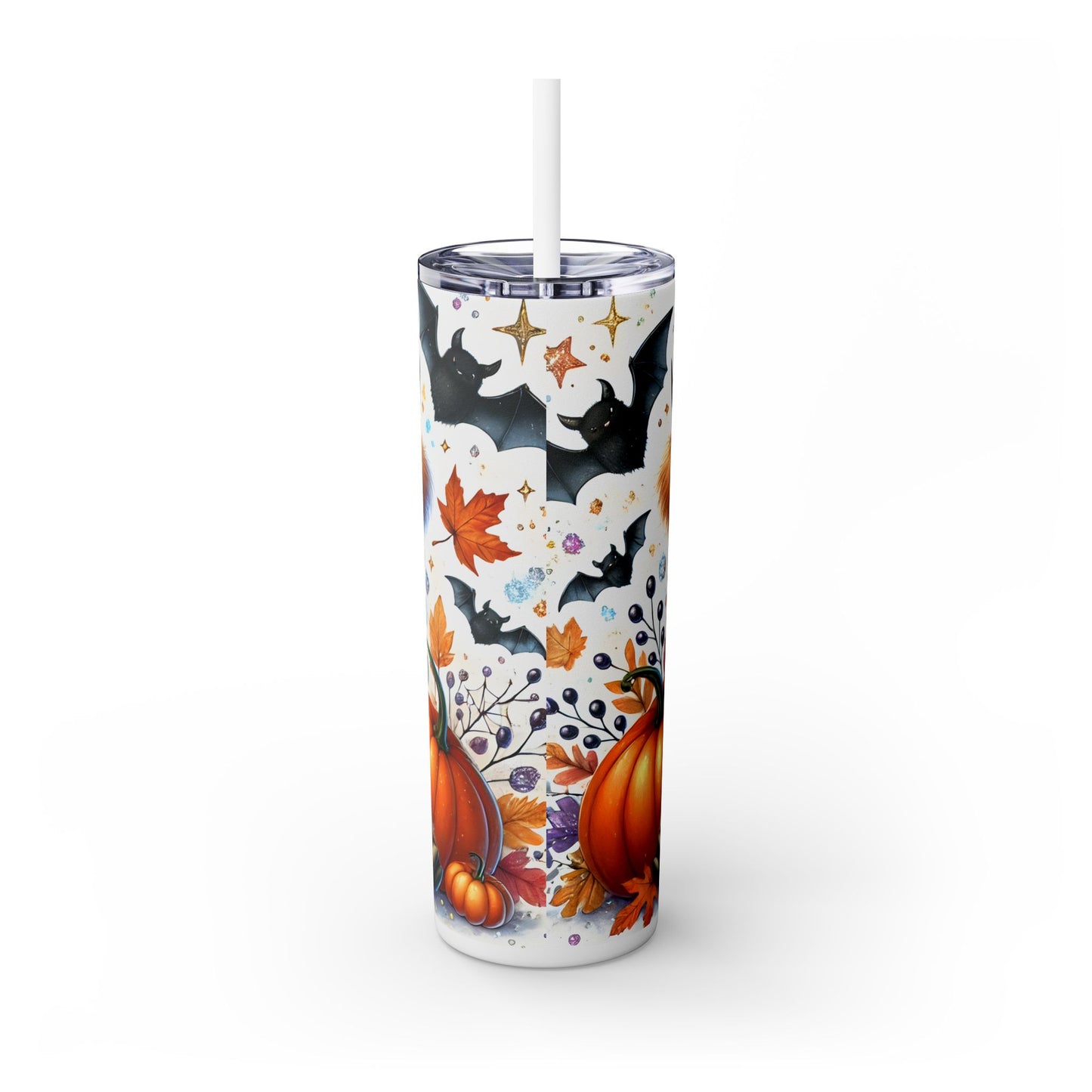 Cute Halloween Cow - SleekSip Skinny 20oz Tumbler with Straw