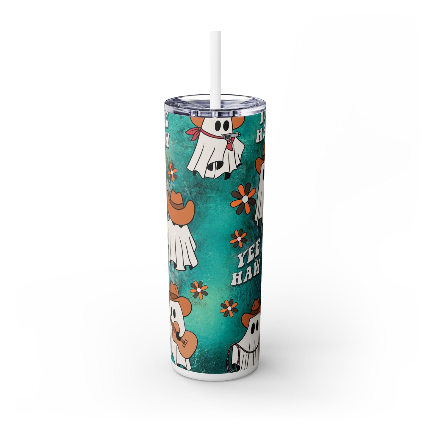 Yee Haw Cute Ghost - SleekSip Skinny 20oz Tumbler with Straw