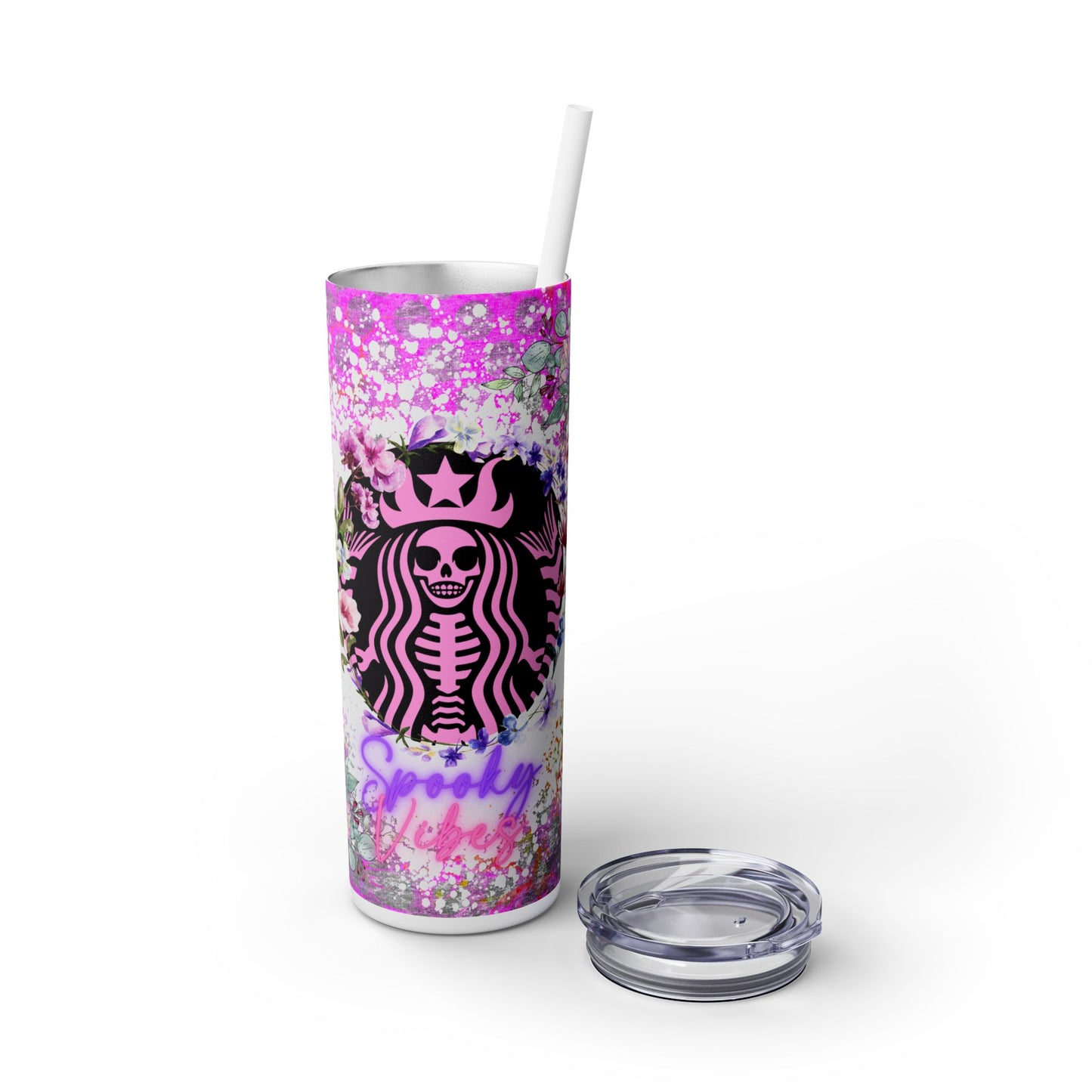 Spooky Halloween Vibes - SleekSip Skinny 20oz Tumbler with Straw