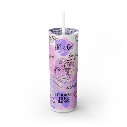 Inspiring Quotes - SleekSip Skinny 20oz Tumbler with Straw