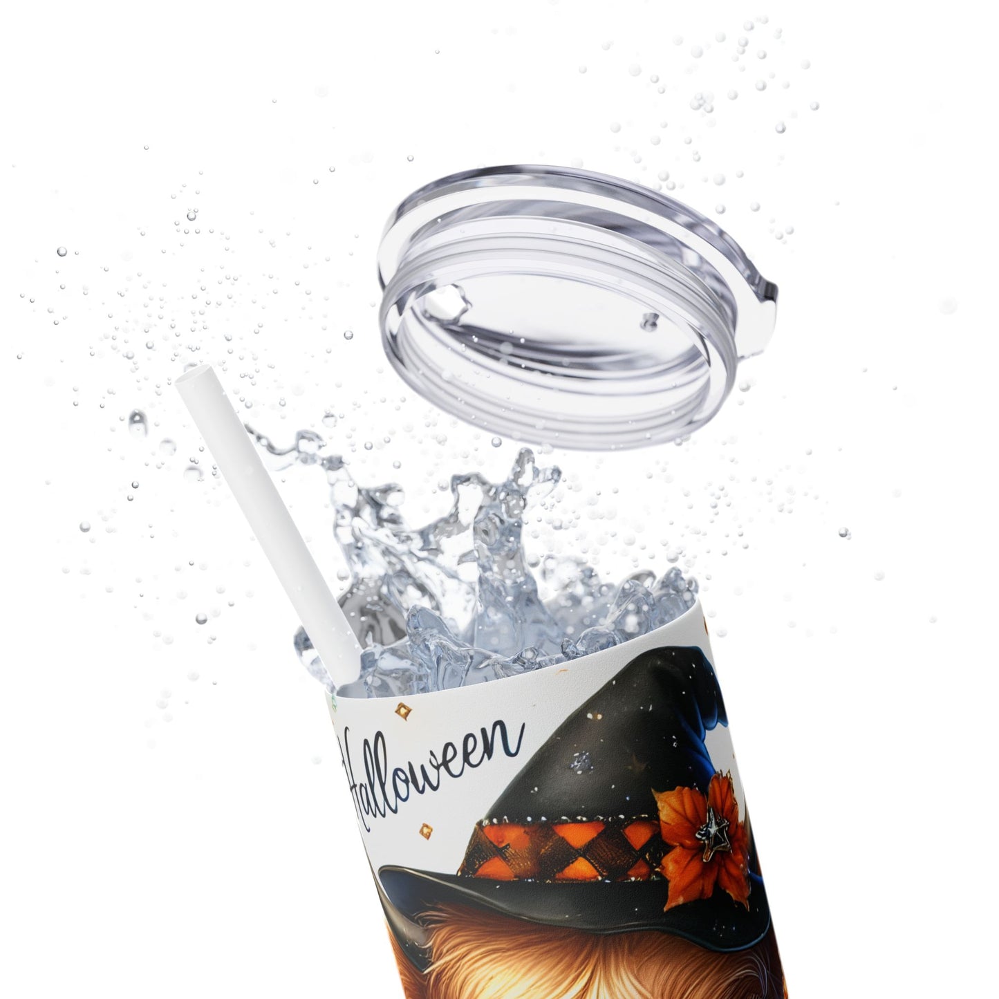 Cute Halloween Cow - SleekSip Skinny 20oz Tumbler with Straw