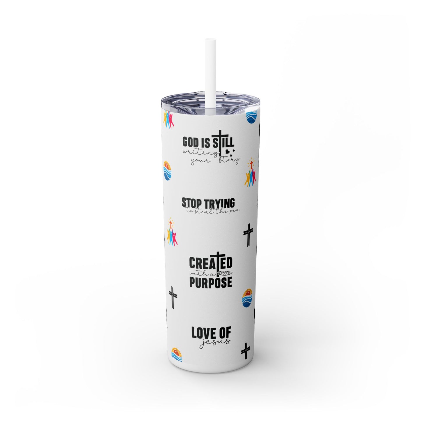 Religious Inspirational - SleekSip Skinny 20oz Tumbler with Straw