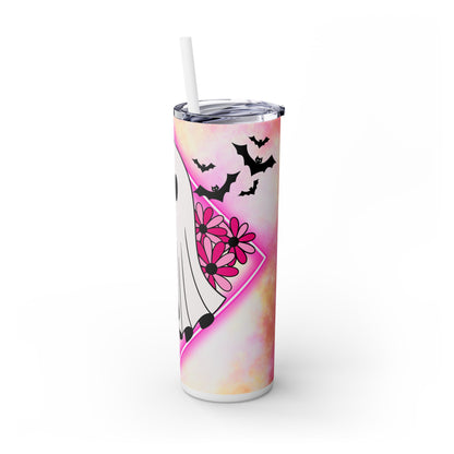 Cute Flower Ghost - SleekSip Skinny 20oz Tumbler with Straw