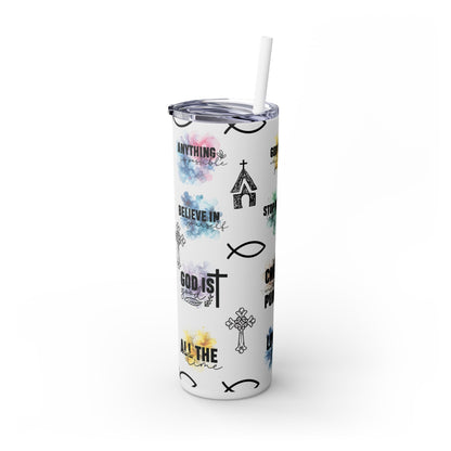 Religious Inspirational - SleekSip Skinny 20oz Tumbler with Straw