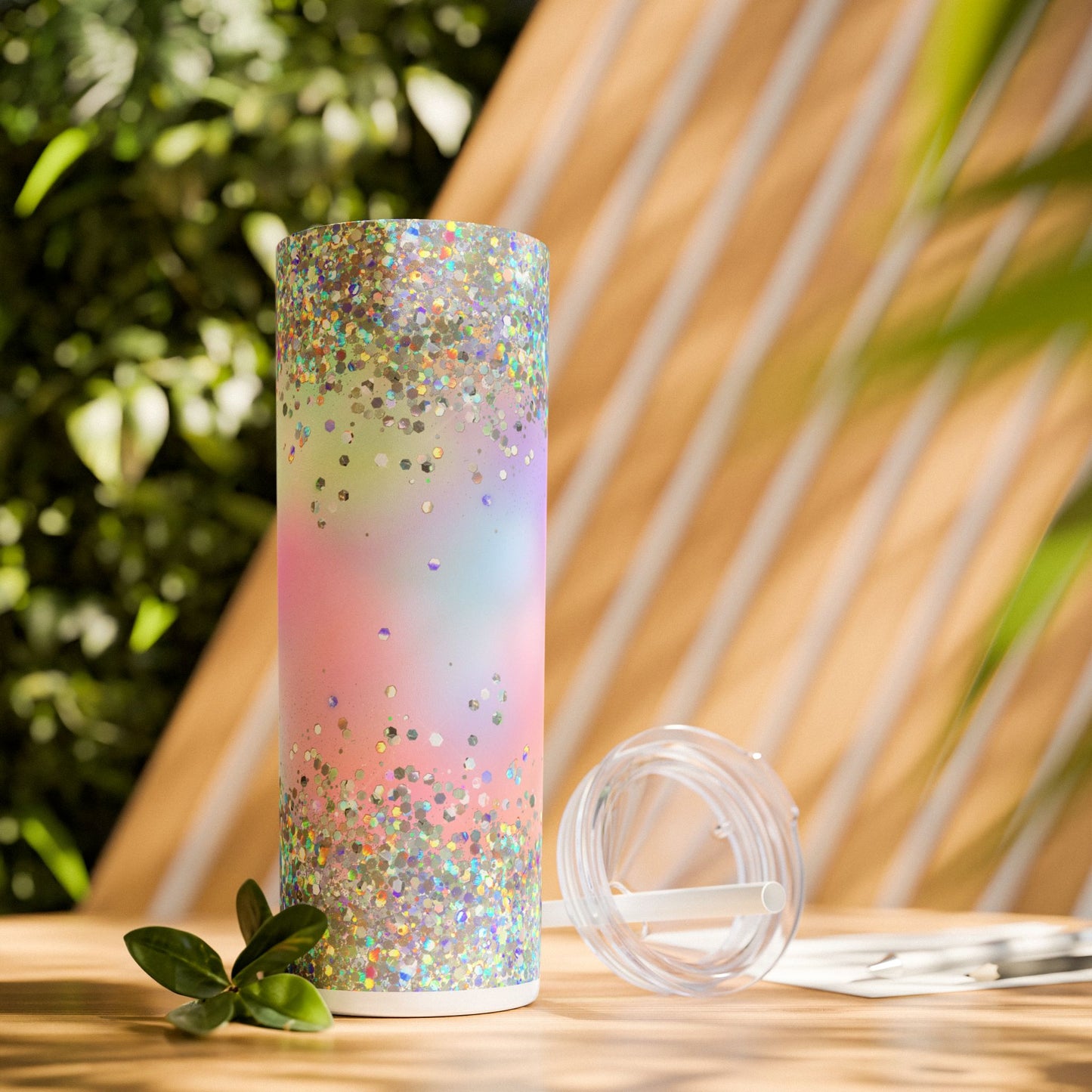 Holographic Tumbler - SleekSip Skinny 20oz Tumbler with Straw