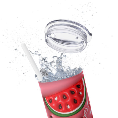 Summer Watermelon - SleekSip Skinny 20oz Tumbler with Straw