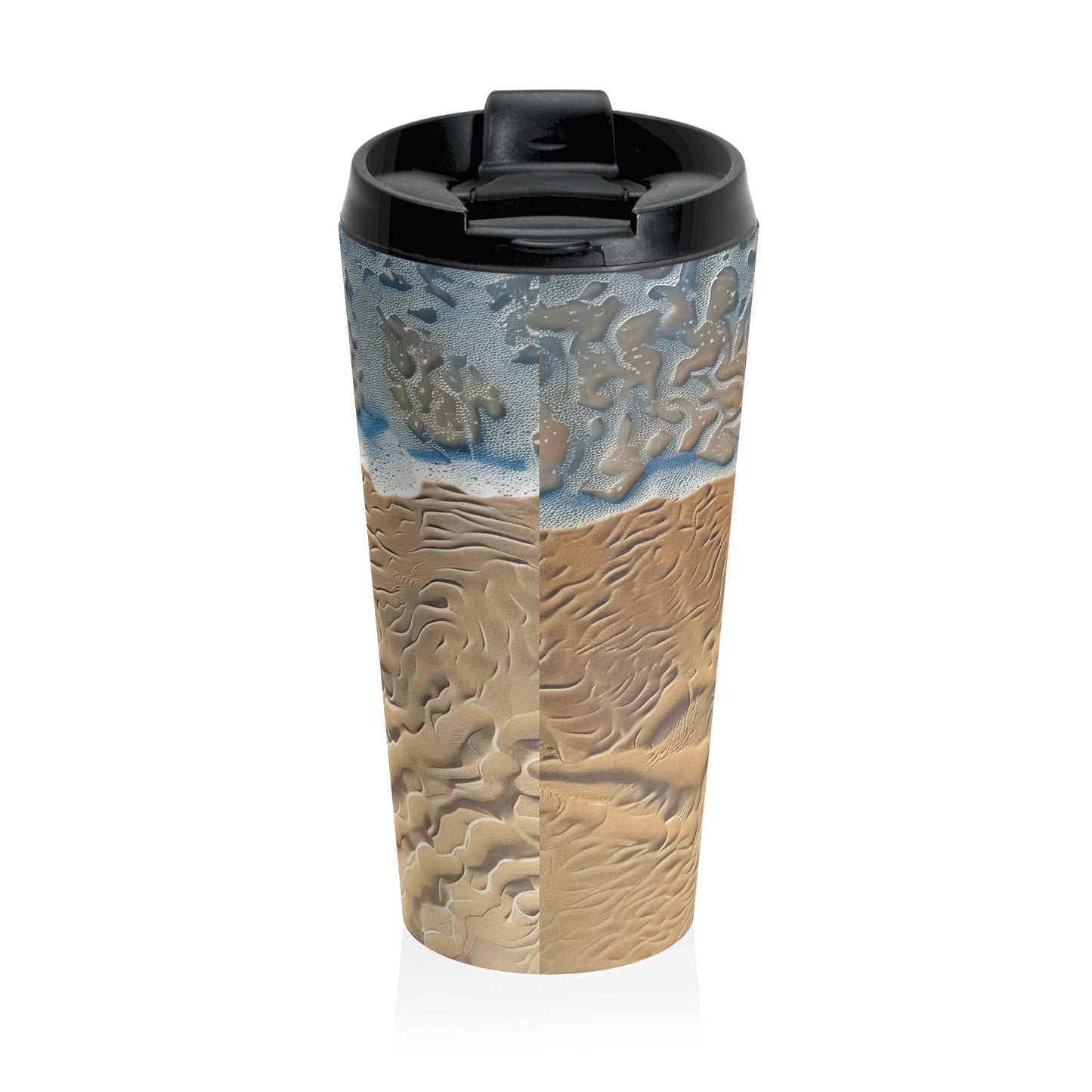 Beach Please 3D Sand Texture Stainless Steel Travel Mug – 15oz