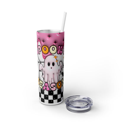 3D Inflated Halloween Ghost - SleekSip Skinny 20oz Tumbler with Straw