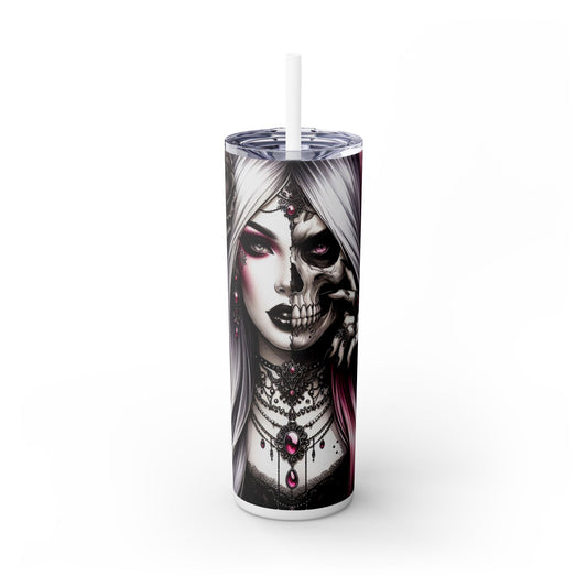 Halloween Gothic Girl - SleekSip Skinny 20oz Tumbler with Straw