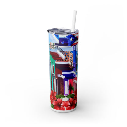 Puerto Rico - SleekSip Skinny 20oz Tumbler with Straw