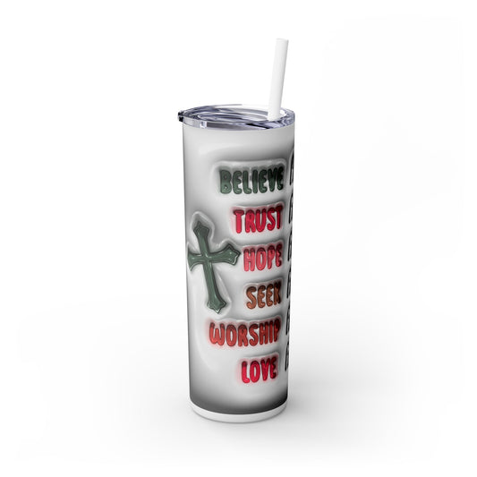 3D Inflated Religious - SleekSip Skinny 20oz Tumbler with Straw