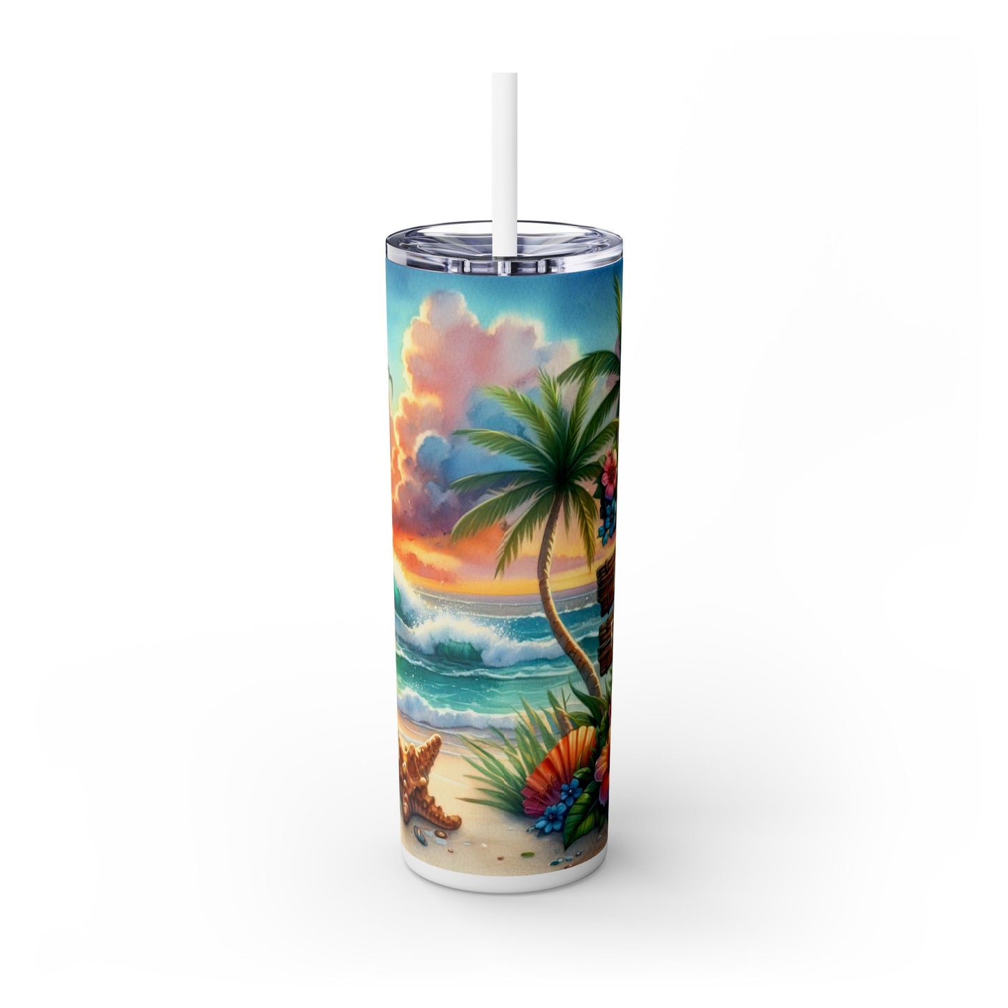 Live Laugh Relax Beach - SleekSip Skinny 20oz Tumbler with Straw