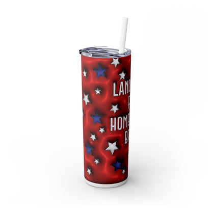 America Land of the Free - SleekSip Skinny 20oz Tumbler with Straw