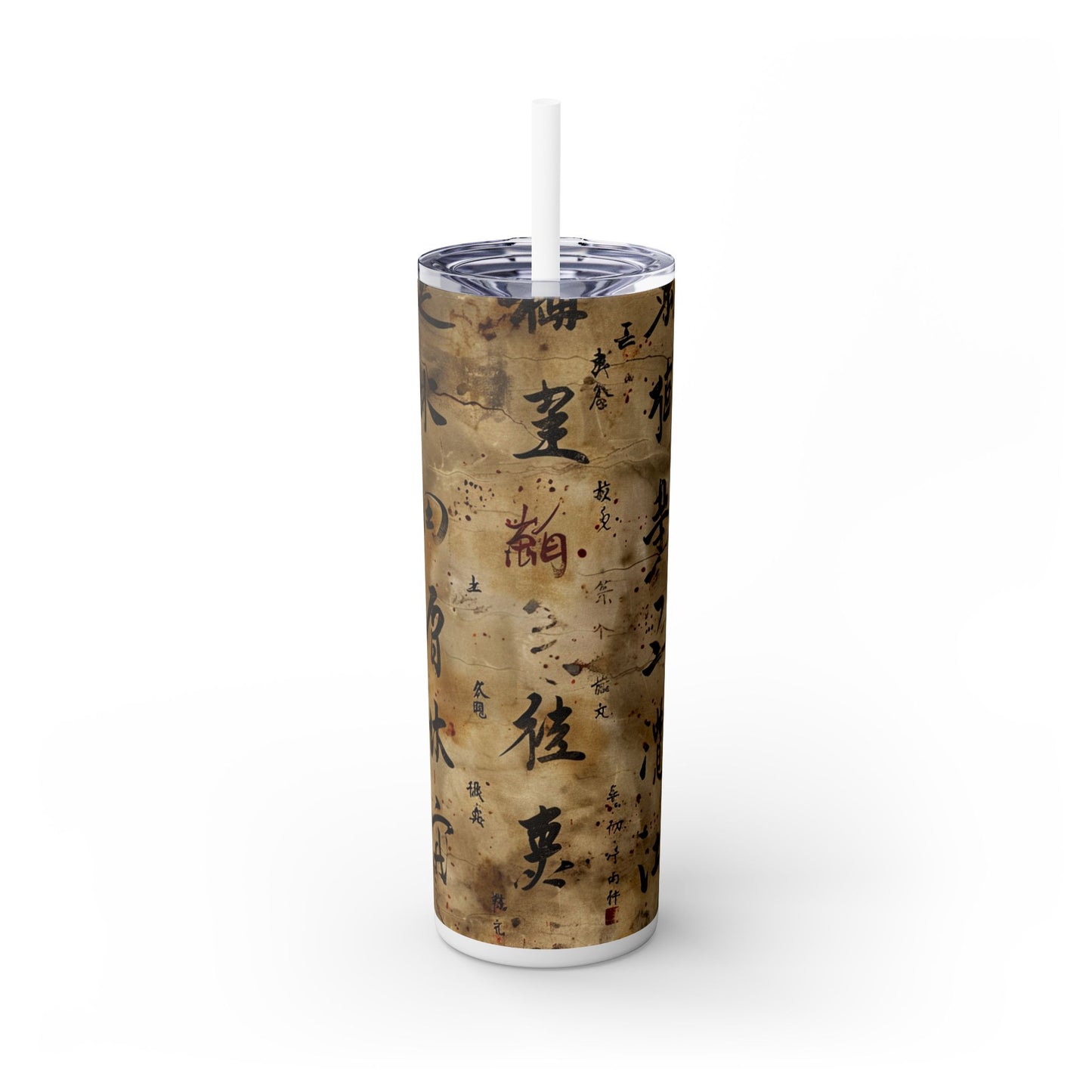 Ancient Japanese Writing - SleekSip Skinny 20oz Tumbler with Straw