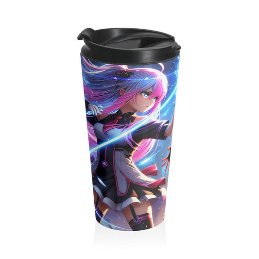 Anime Warrior Princess Stainless Steel Travel Mug – 15oz