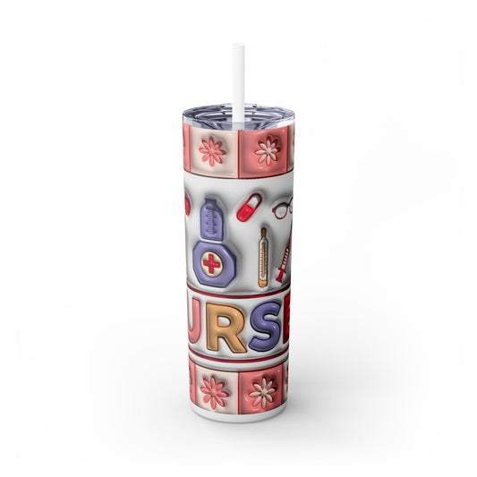 3D Inflated Nurse - SleekSip Skinny 20oz Tumbler with Straw