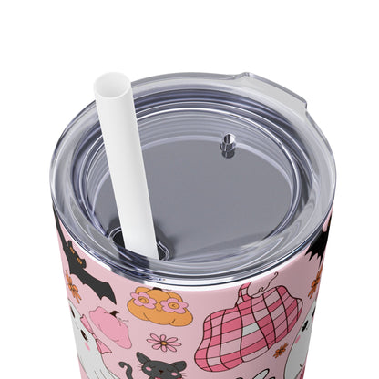 Cute Halloween Ghost - SleekSip Skinny 20oz Tumbler with Straw