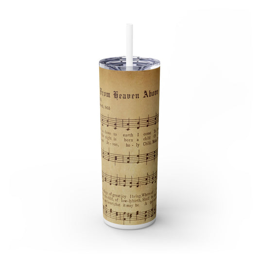 No Sparkles Christmas Music Notes - SleekSip Skinny 20oz Tumbler with Straw